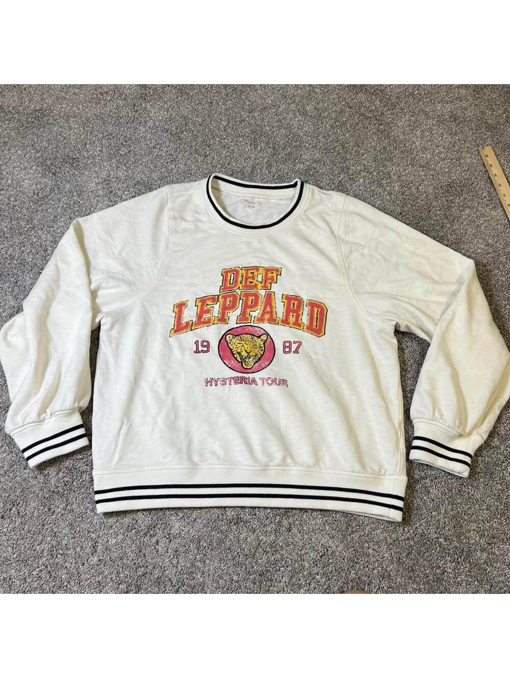 Pilcro Anthropologie Def Leppard Hysteria Tour Crewneck Sweatshirt size Medium - Picture 1 of 6